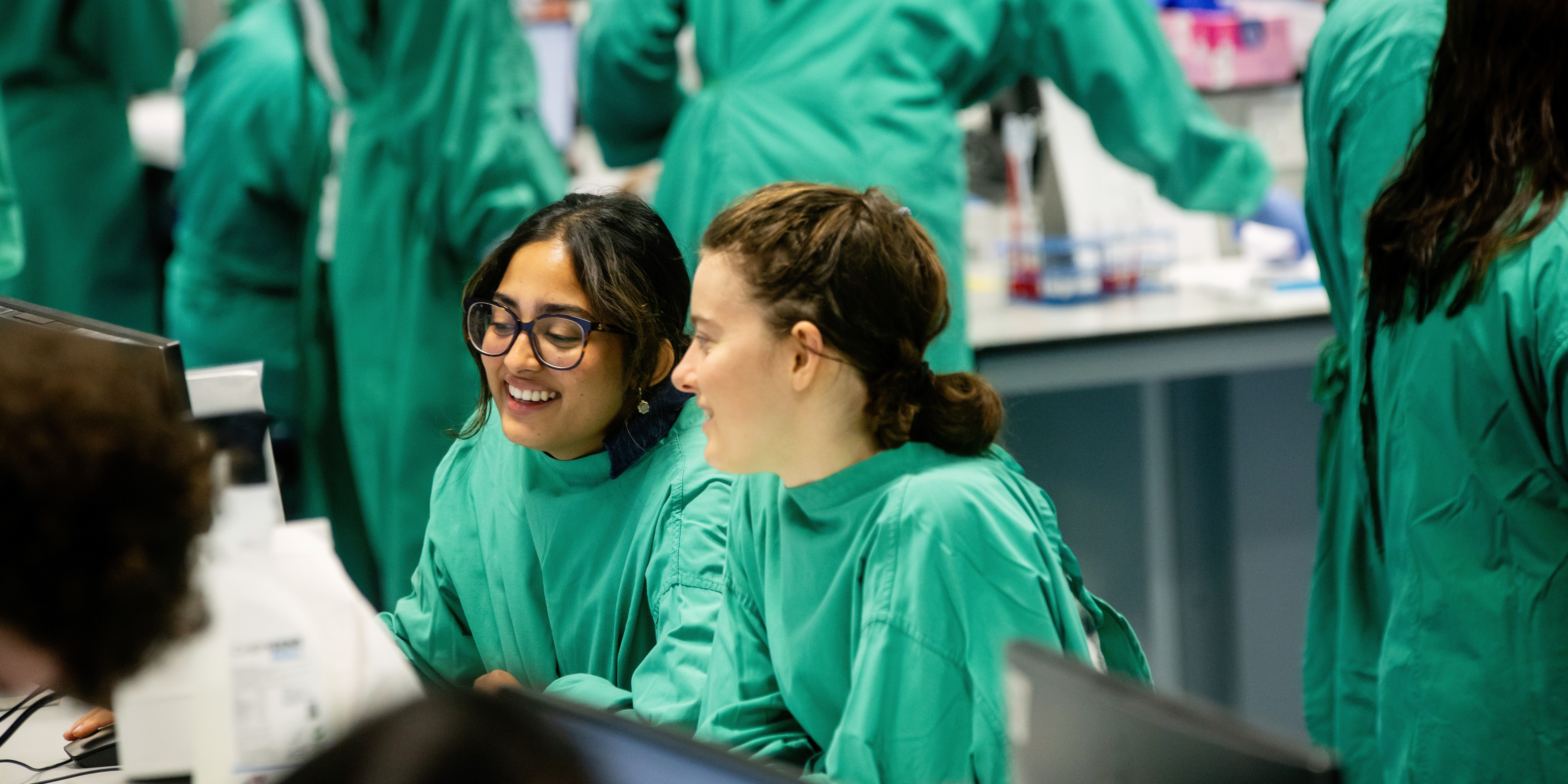 Students at a live practical