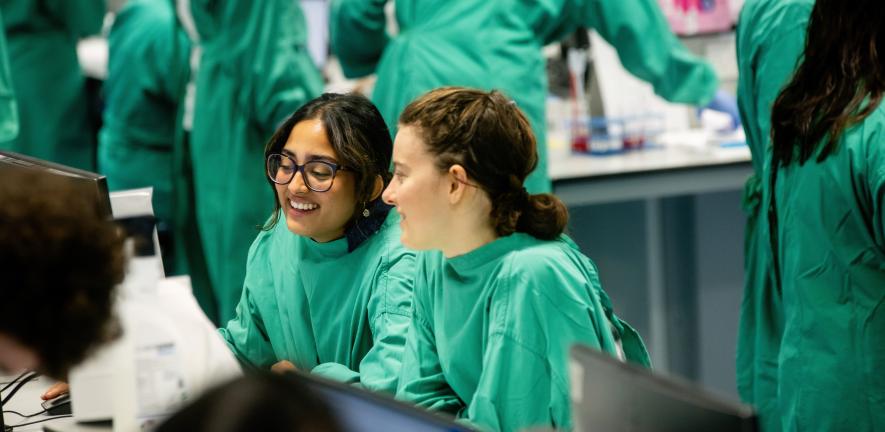 Students at a live practical