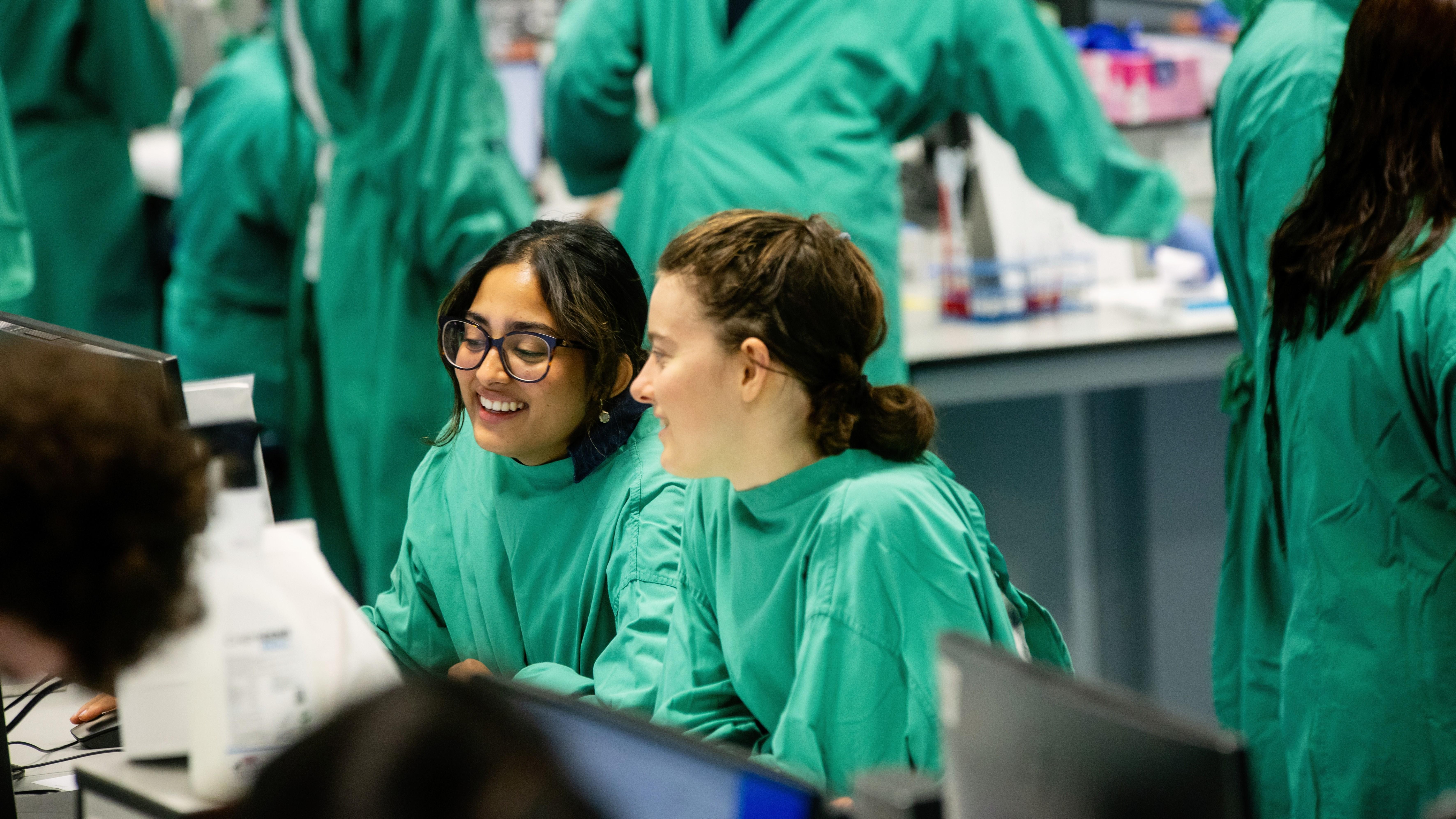Students at a live practical